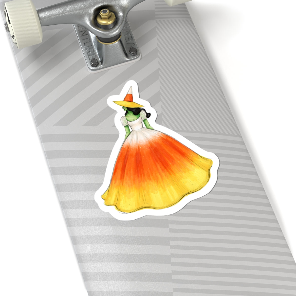 Candy Corn Witch | Fun Halloween Witch Fashion Illustration (STICKER)
