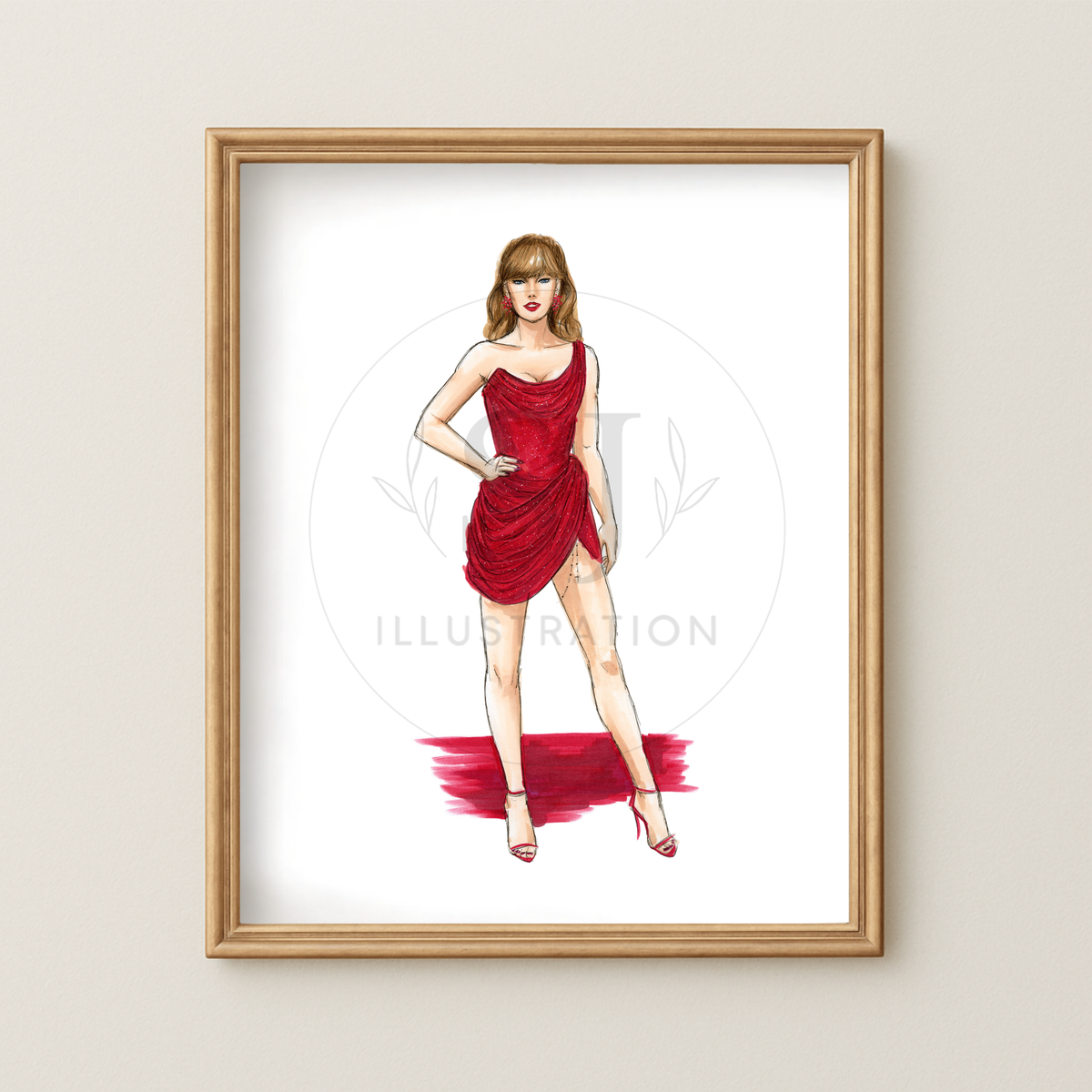 Glittering at the Grammys 2025 | Red Carpet Fashion Illustration (EMBELLSHED PRINT)