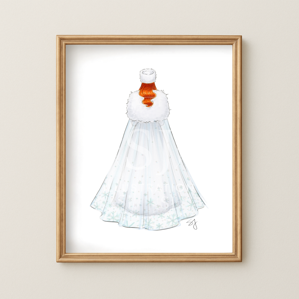 Winter Bride | Bridal Fashion Illustration (EMBELLISHED PRINT)