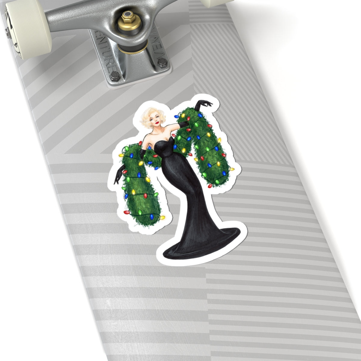 Lit Up For the Holidays | Whimsical Winter Holiday Fashion Illustration (STICKER)