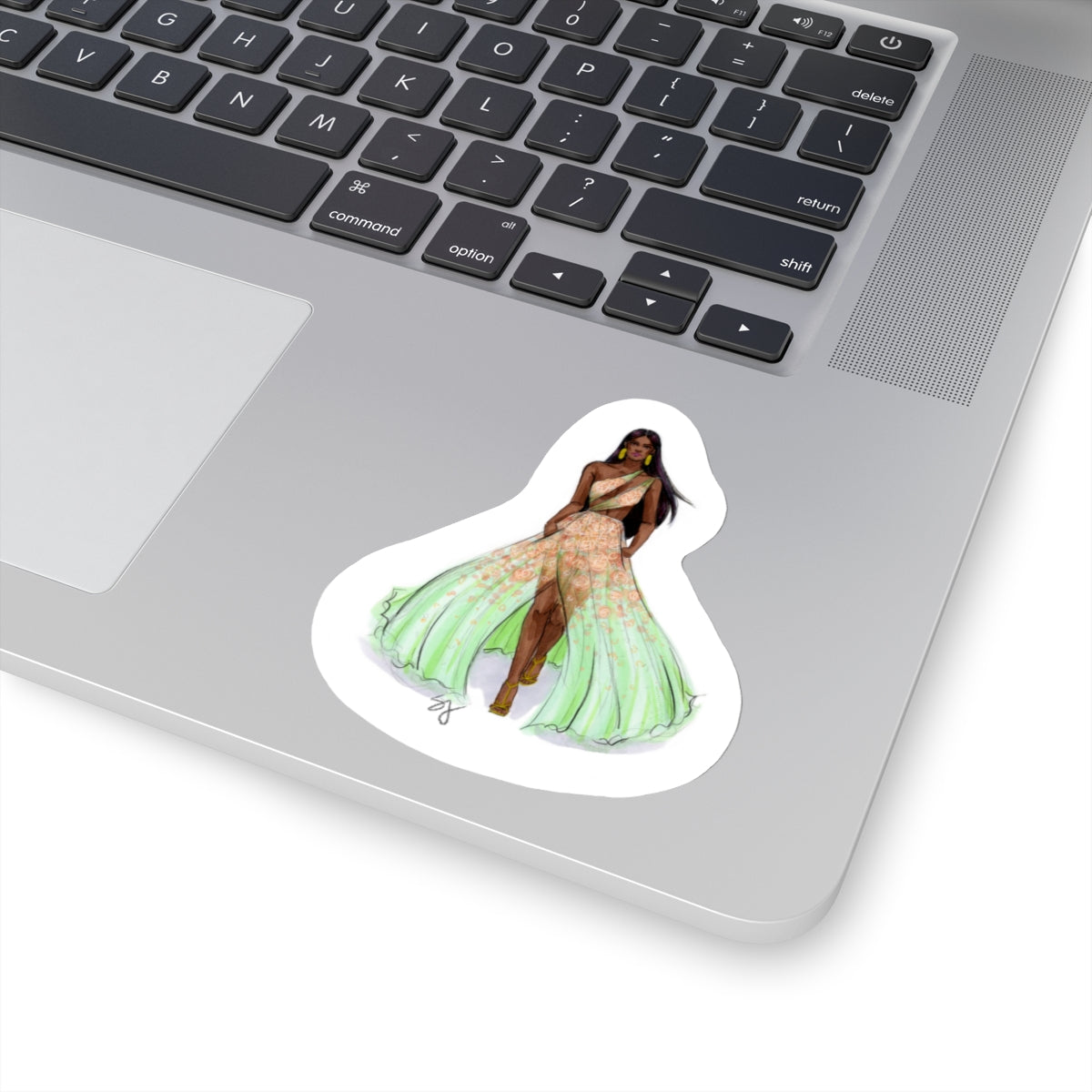 Peach and Mint Gown | Sticker