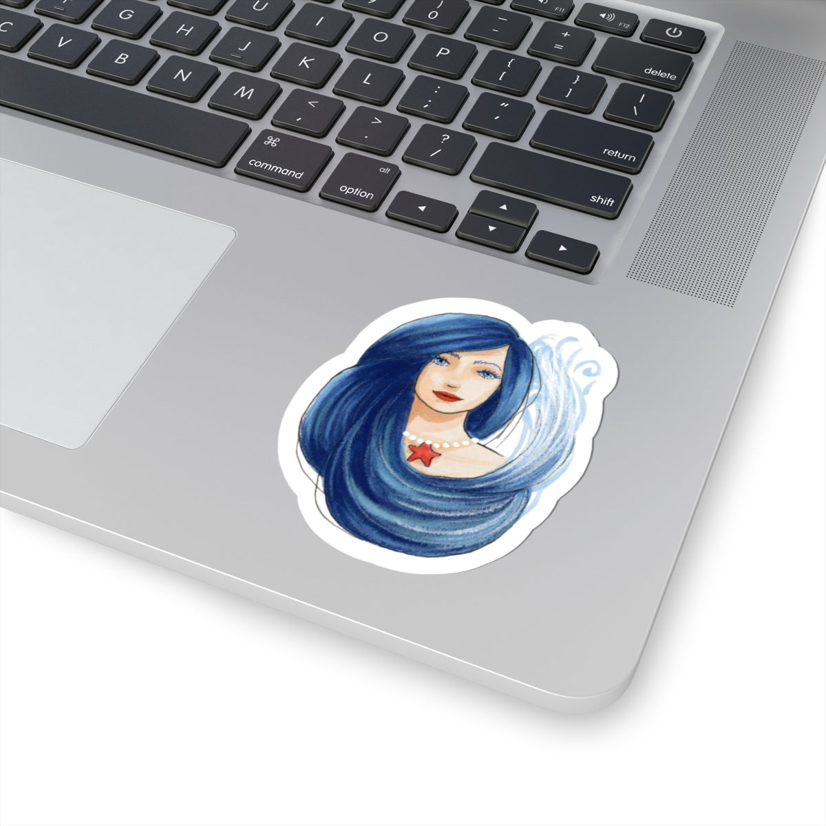 Wave Mermaid Portrait | Mermaid Illustration (STICKER)