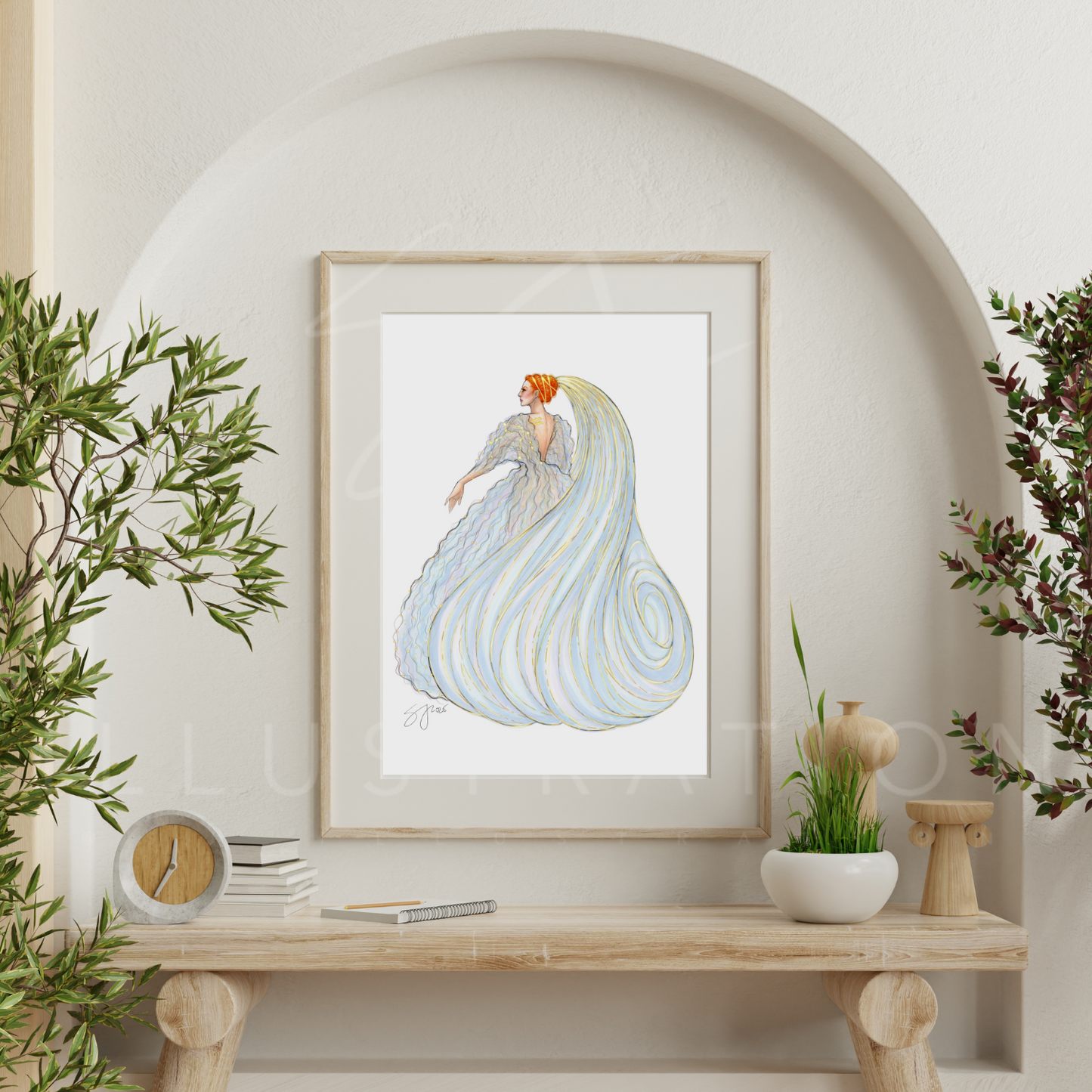 Aquarius (series 1) | Zodiac Fashion Illustration (ART PRINT)