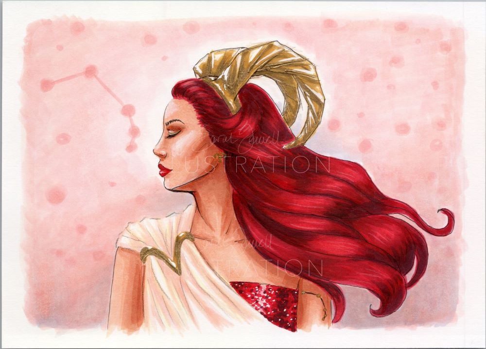 Aries | Zodiac Fashion Illustration (ORIGINAL)