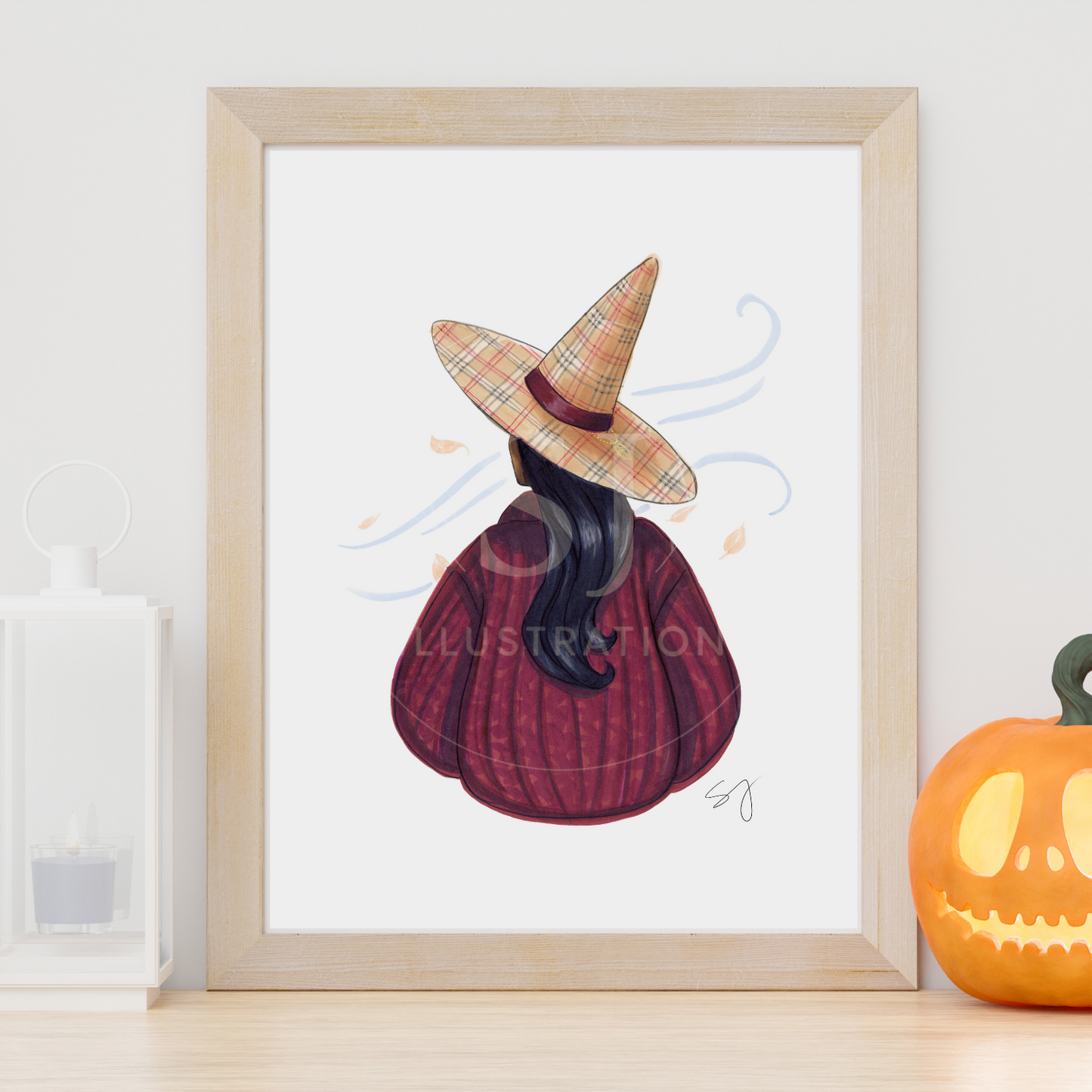 Brrrberry (Cozy Witch Series) | Cozy Witch Illustration (EMBELLISHED PRINT)
