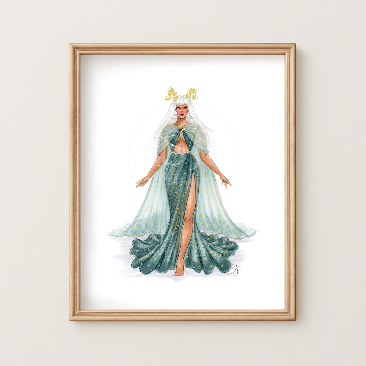 Capricorn (series 1) | Zodiac Fashion Illustration (ART PRINT)