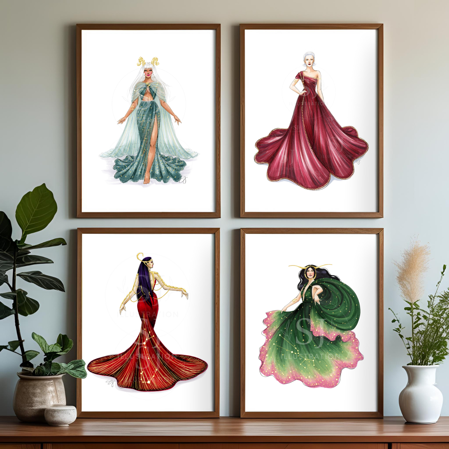 Capricorn (series 1) | Zodiac Fashion Illustration (ART PRINT)