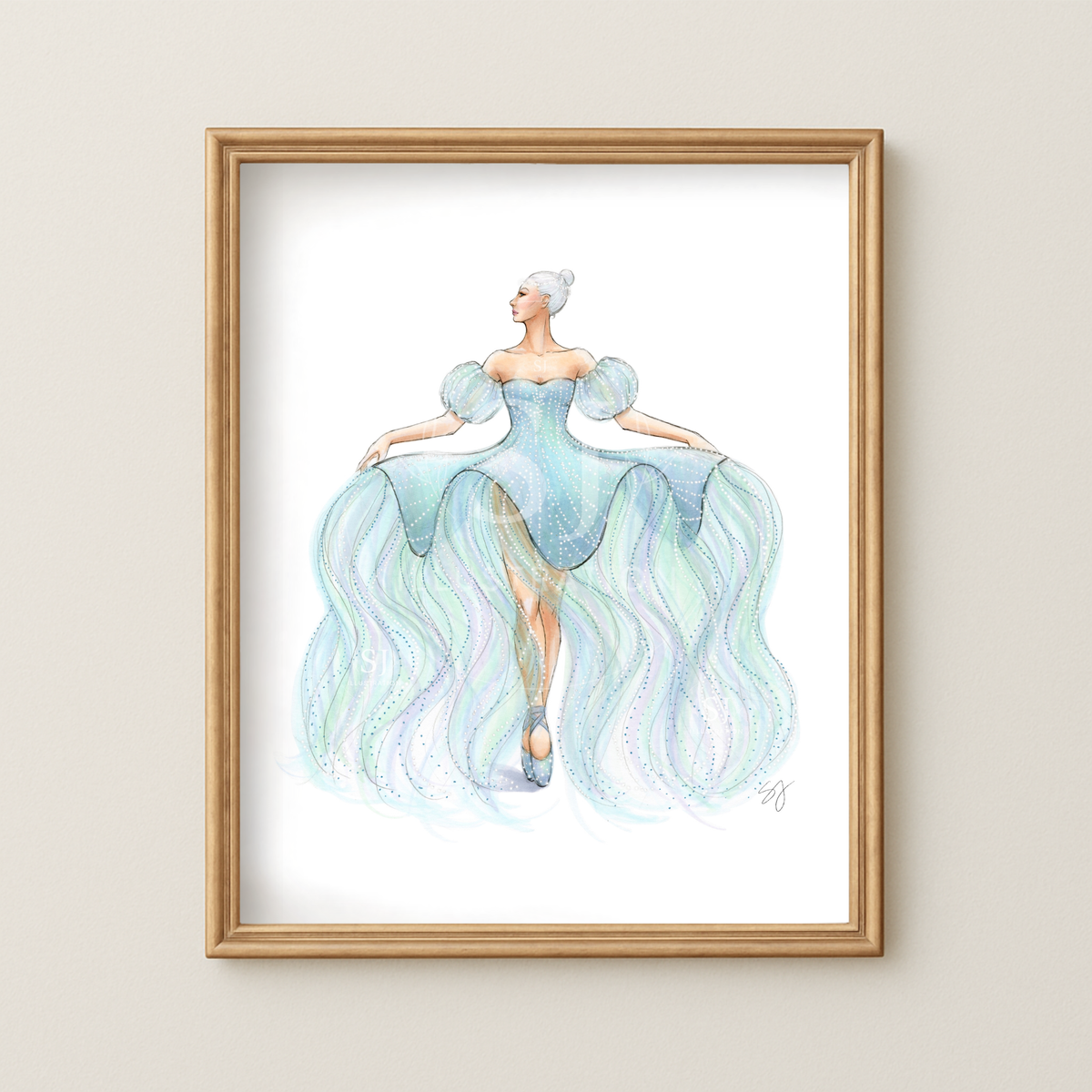 Dance of the Jellyfish | Whimsical Ballerina Fashion Illustration (ART PRINT)