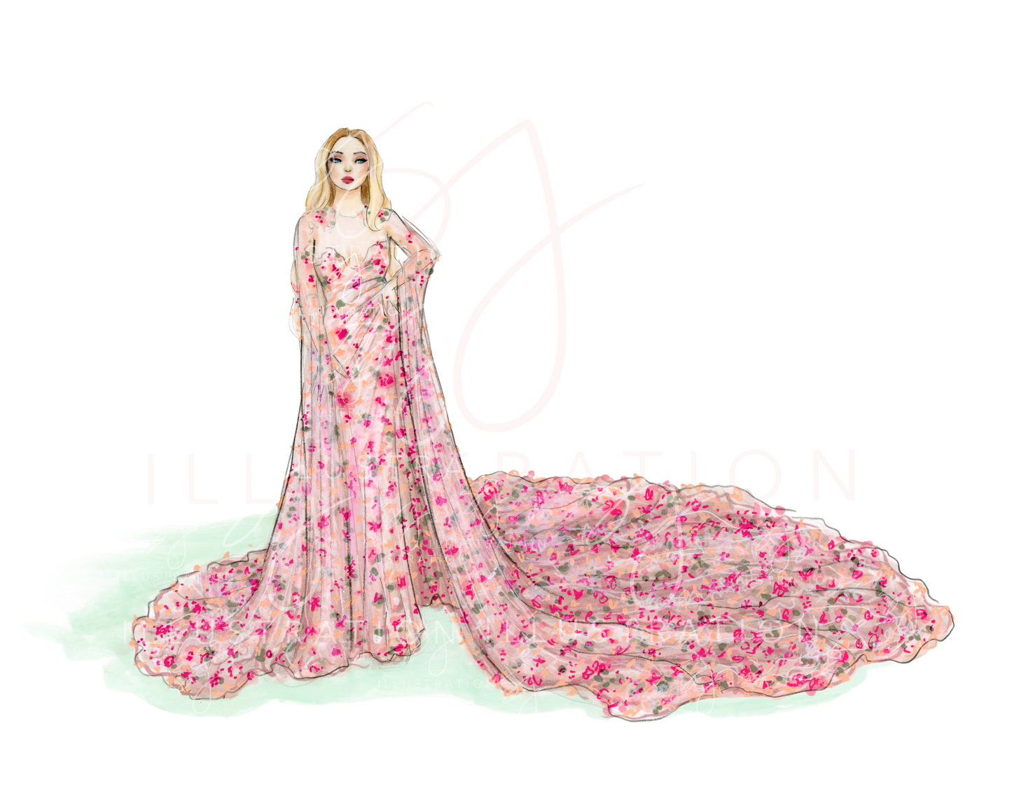 Dove in Diesel | Red Carpet Fashion Illustration (PRINTS)
