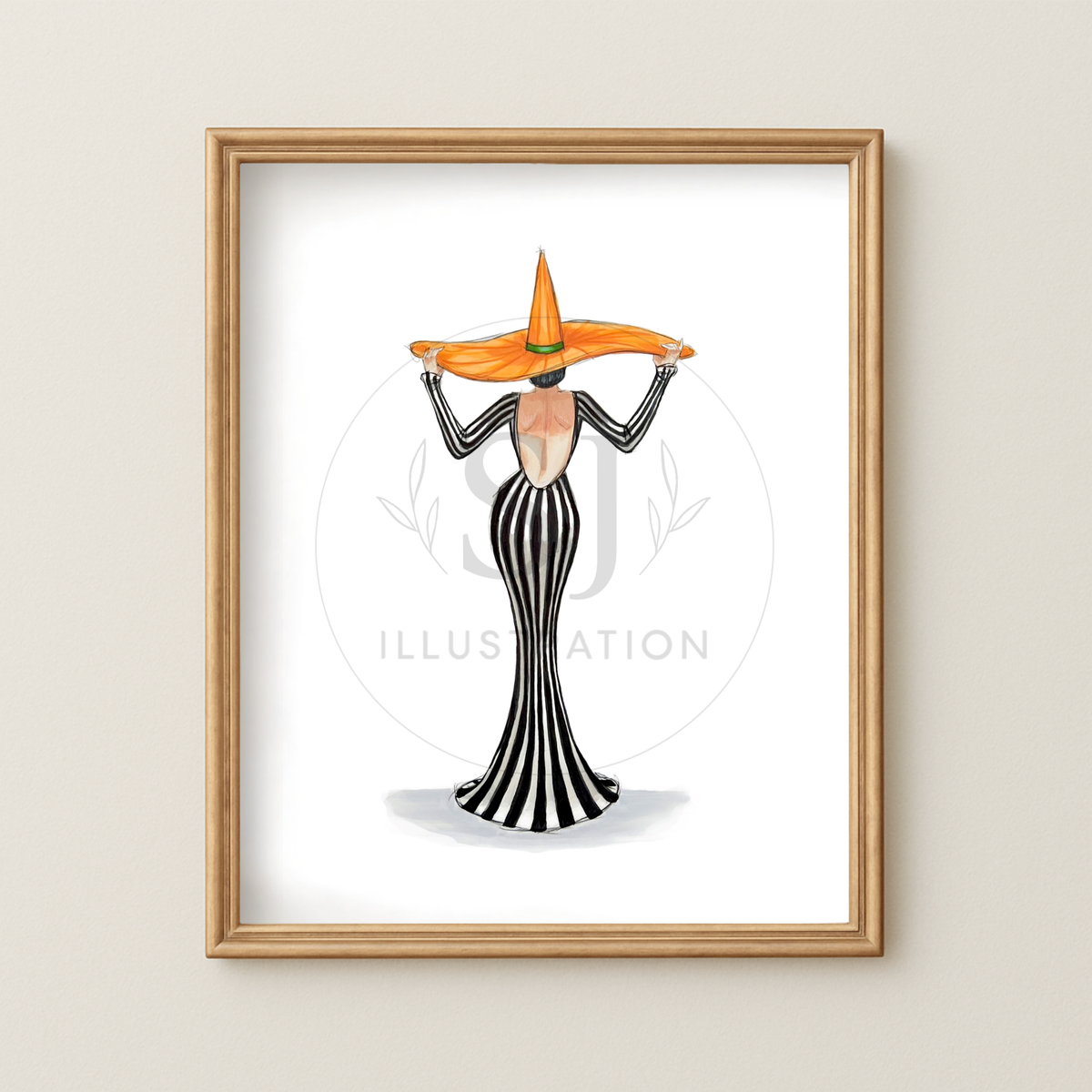 Fall Stripes | Witchy Fall Fashion Illustration (ART PRINT)