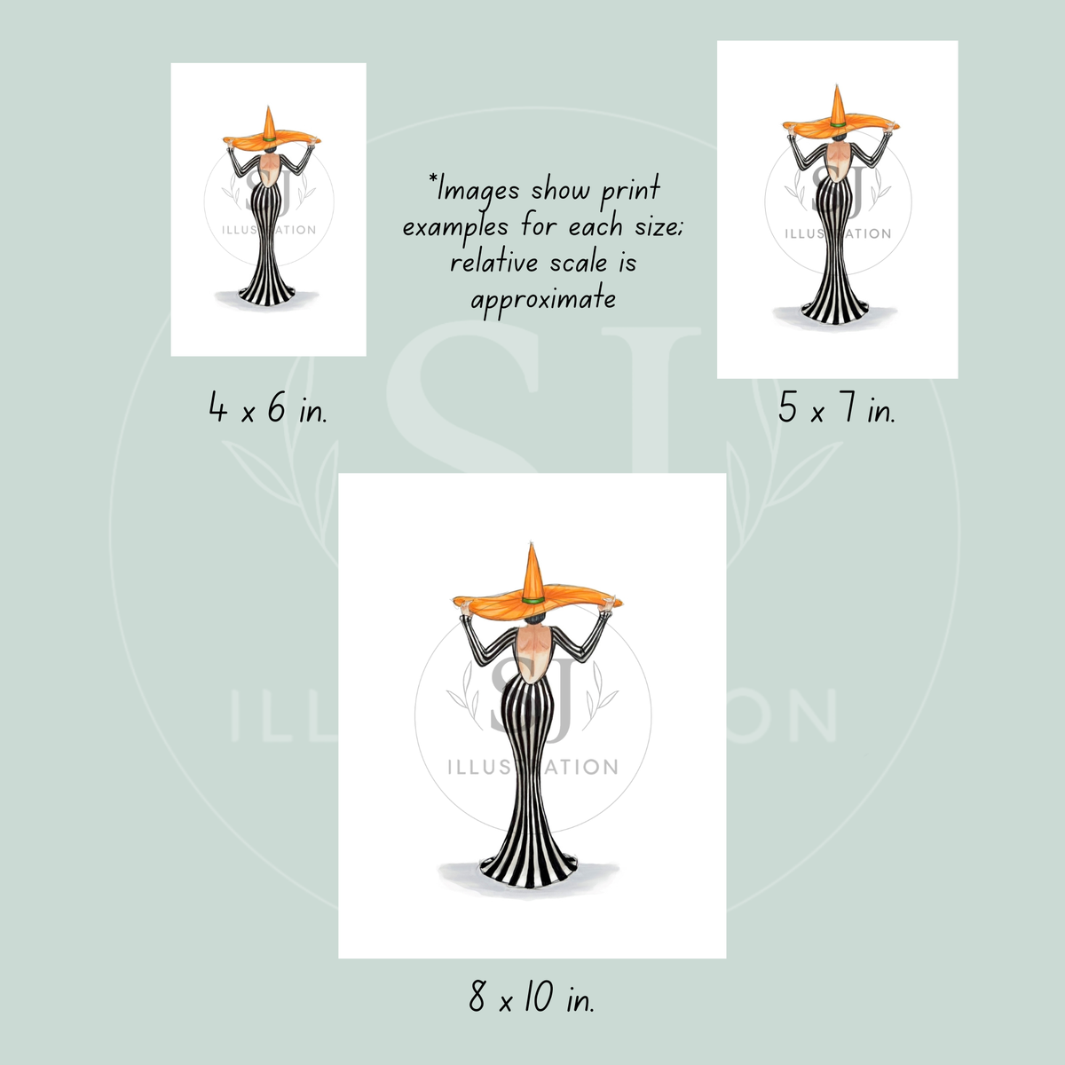 Fall Stripes | Witchy Fall Fashion Illustration (ART PRINT)
