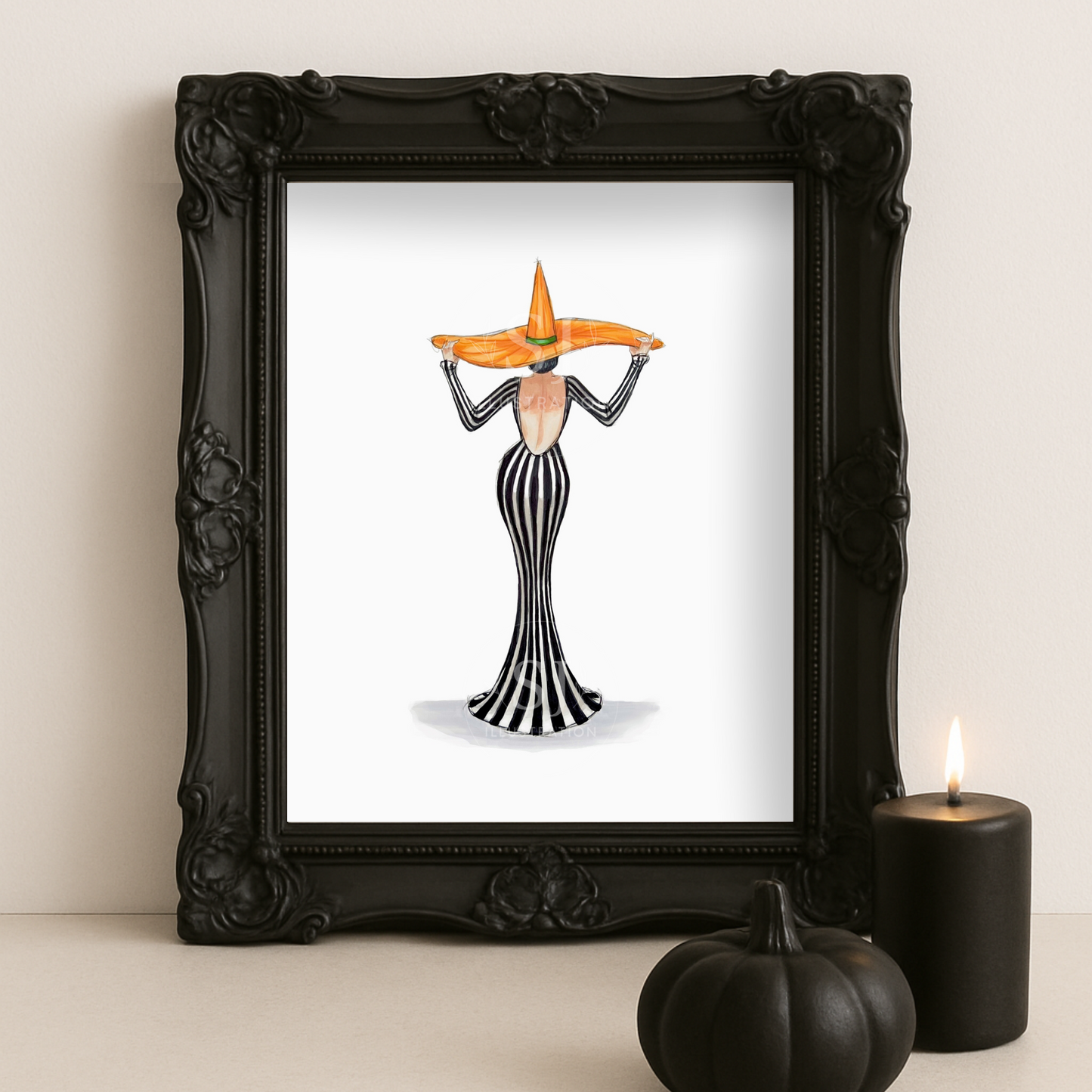 Fall Stripes | Witchy Fall Fashion Illustration (ART PRINT)