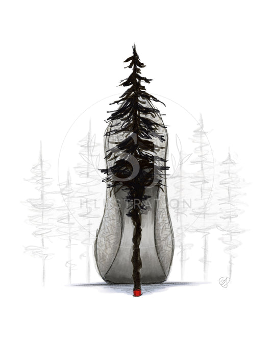 Footsteps Through Folklore | Album-Inspired Stiletto Fashion Illustration (ART PRINT)