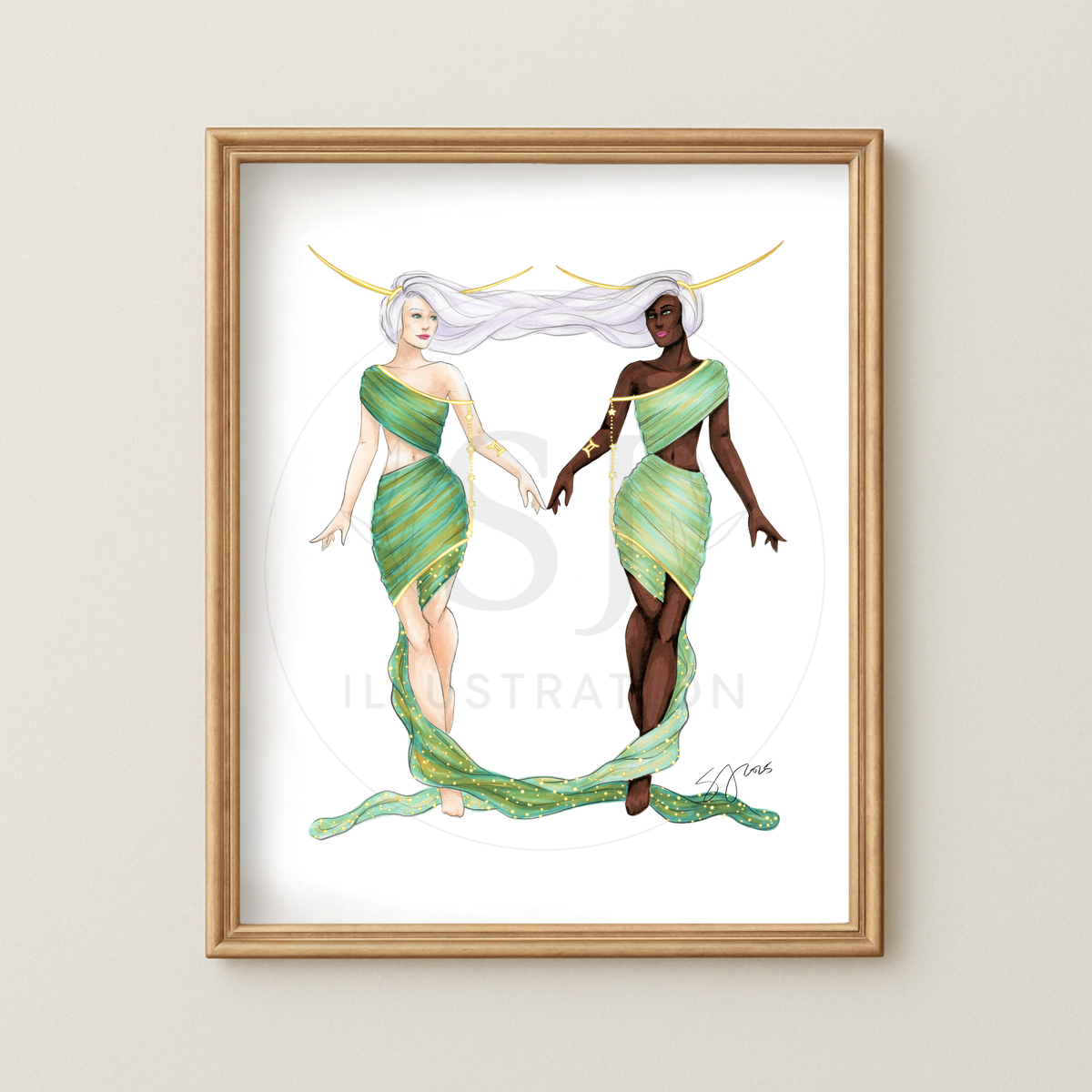 Gemini (series 1) | Zodiac Fashion Illustration (ART PRINT)
