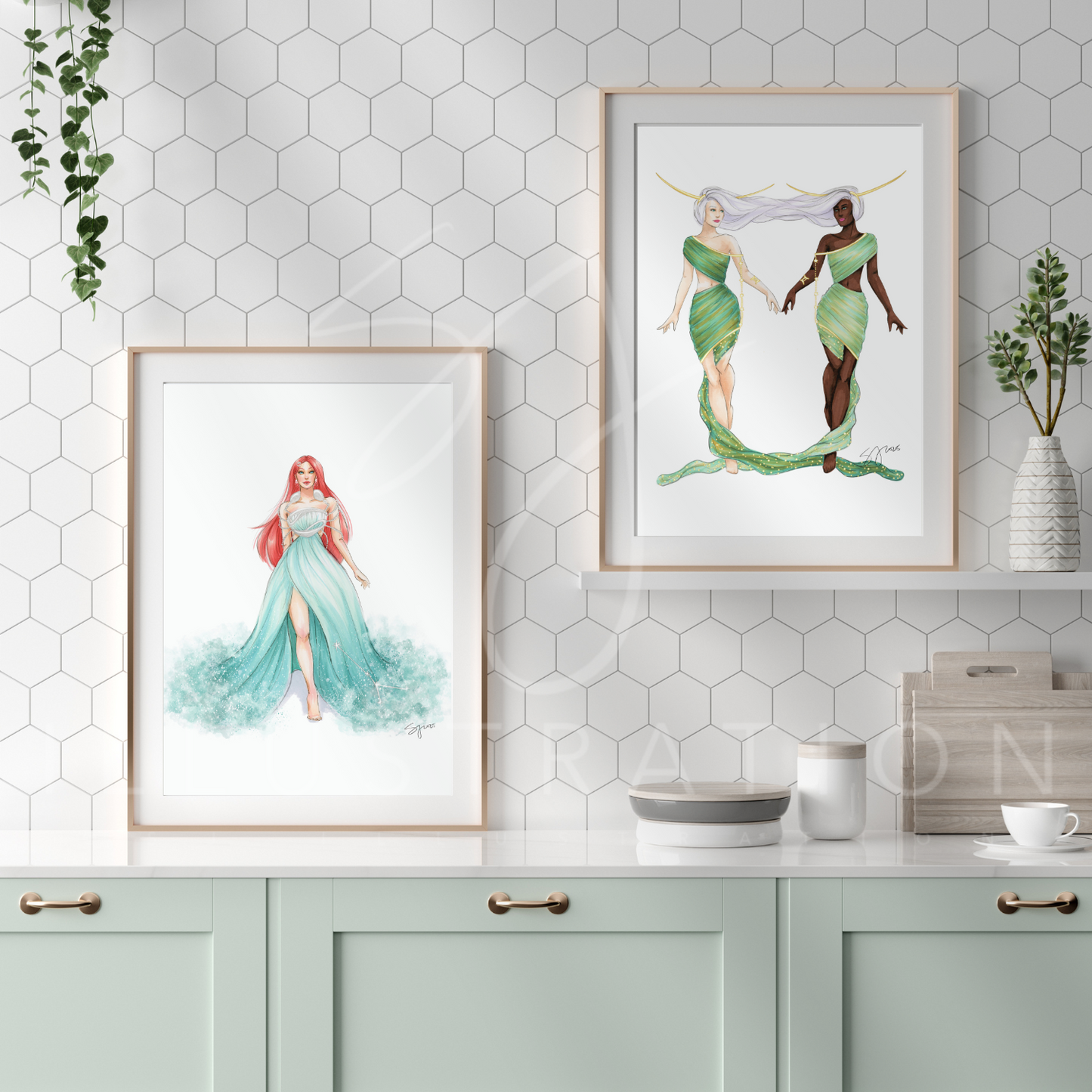 Gemini (series 1) | Zodiac Fashion Illustration (ART PRINT)