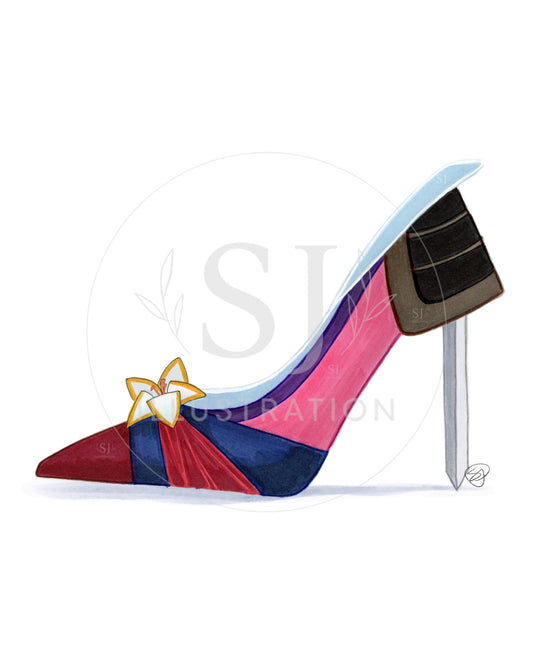 Getting Down to Business | Character Inspired Stiletto Fashion Illustration (PRINT)