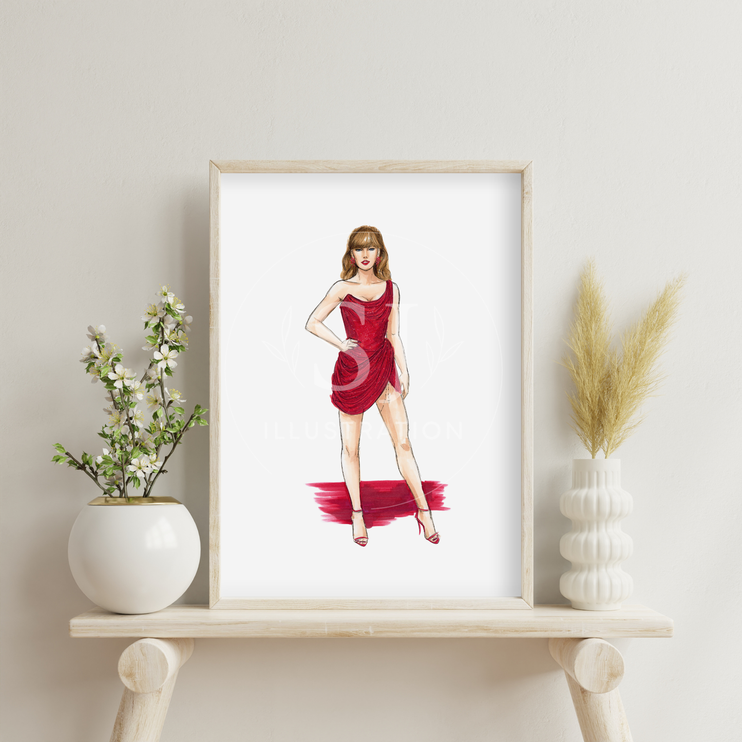 Glittering at the Grammys 2025 | Red Carpet Fashion Illustration (EMBELLSHED PRINT)