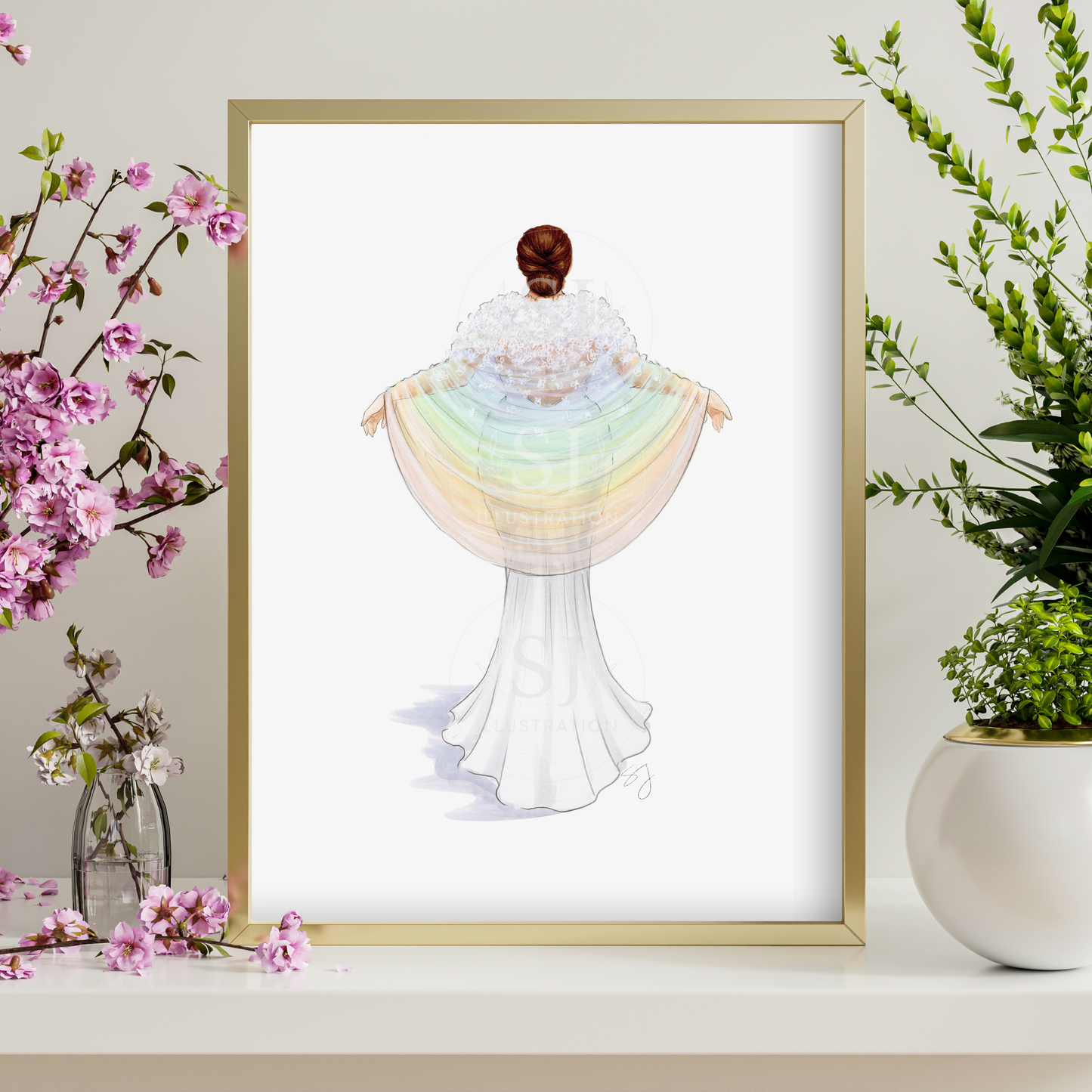 Rainbow Bride | Bridal Fashion Illustration (ART PRINT)