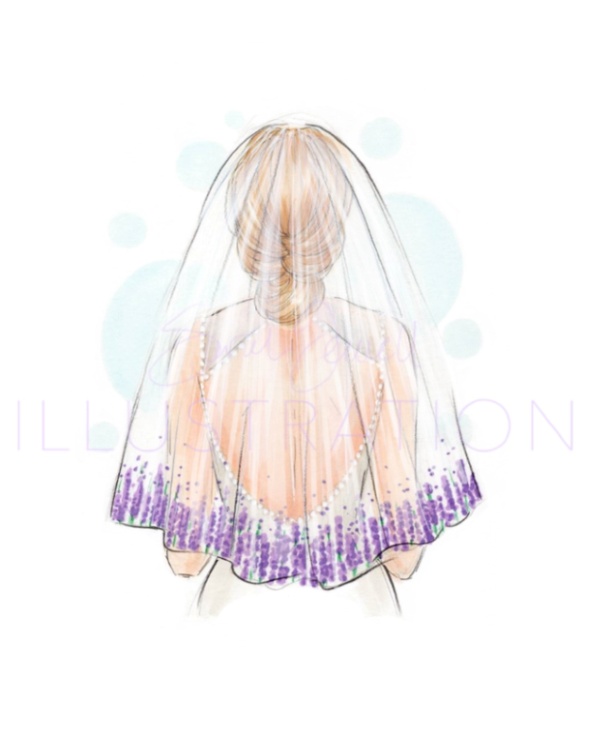 Lavender Veil | Bridal Fashion Illustration (ART PRINT)