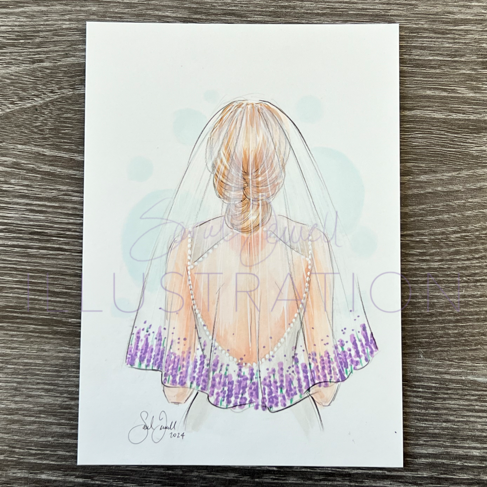 Lavender Veil | Bridal Fashion Illustration (ORIGINAL)