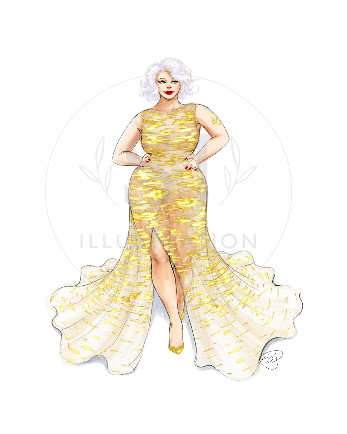 Leo (series 2) | Zodiac Fashion Illustration (ART PRINT)