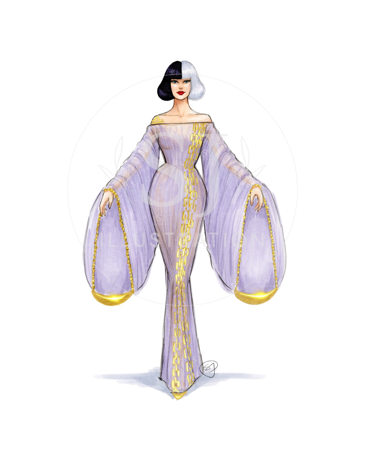 Libra (series 2) | Zodiac Fashion Illustration (ART PRINT)