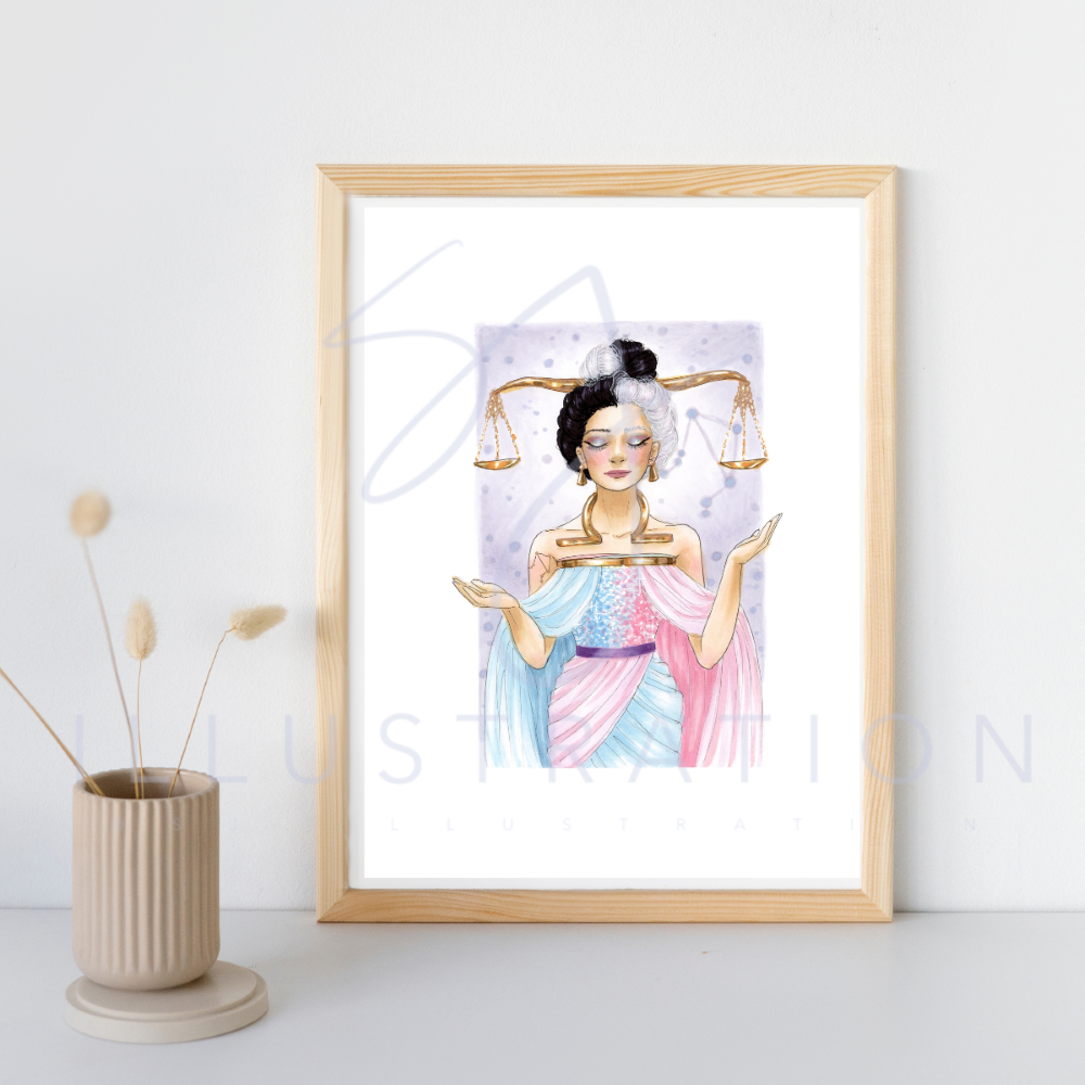 Libra | Zodiac Fashion Illustration (ART PRINT)