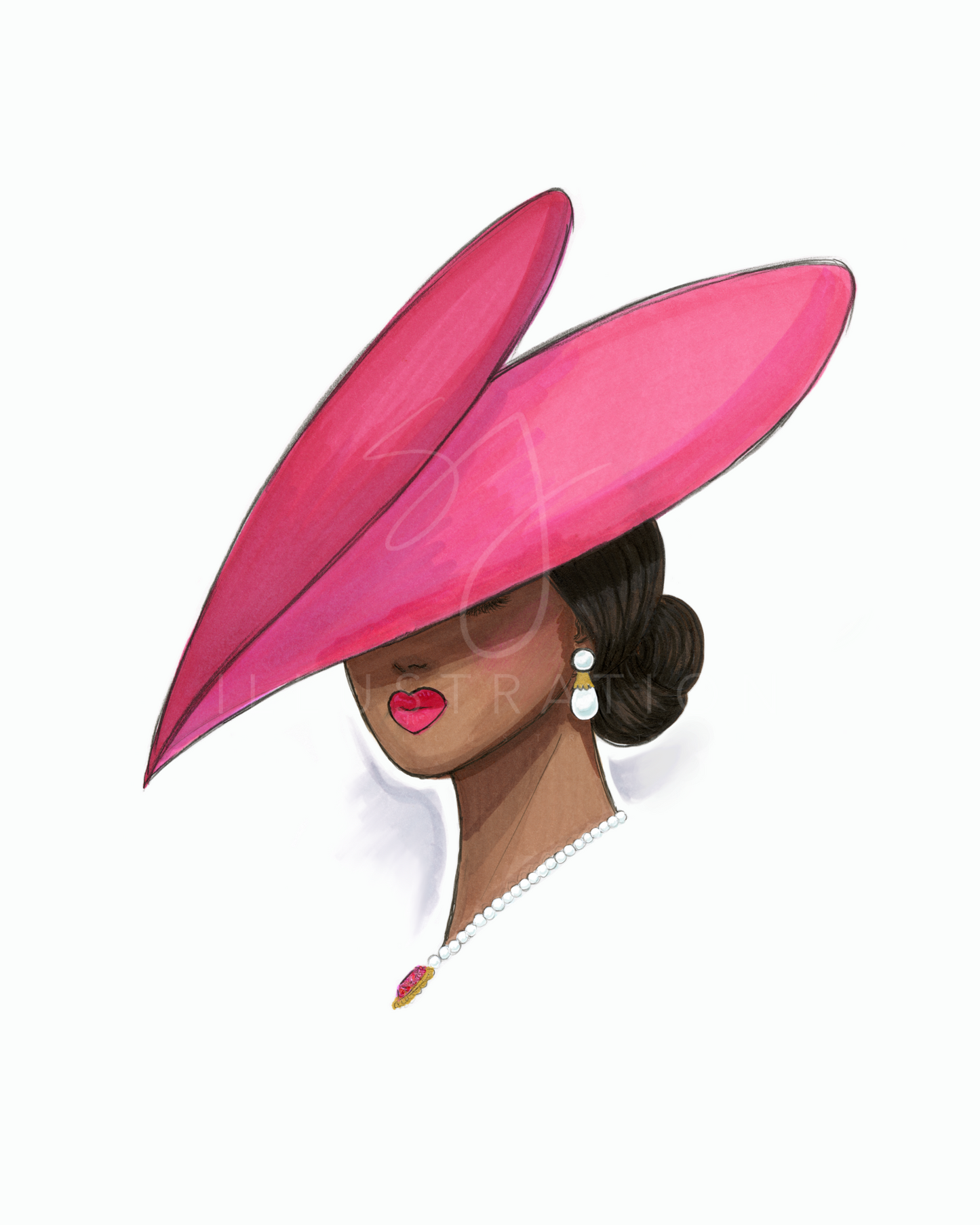 Mysterious Love | Fashion Illustration (EMBELLISHED PRINT)