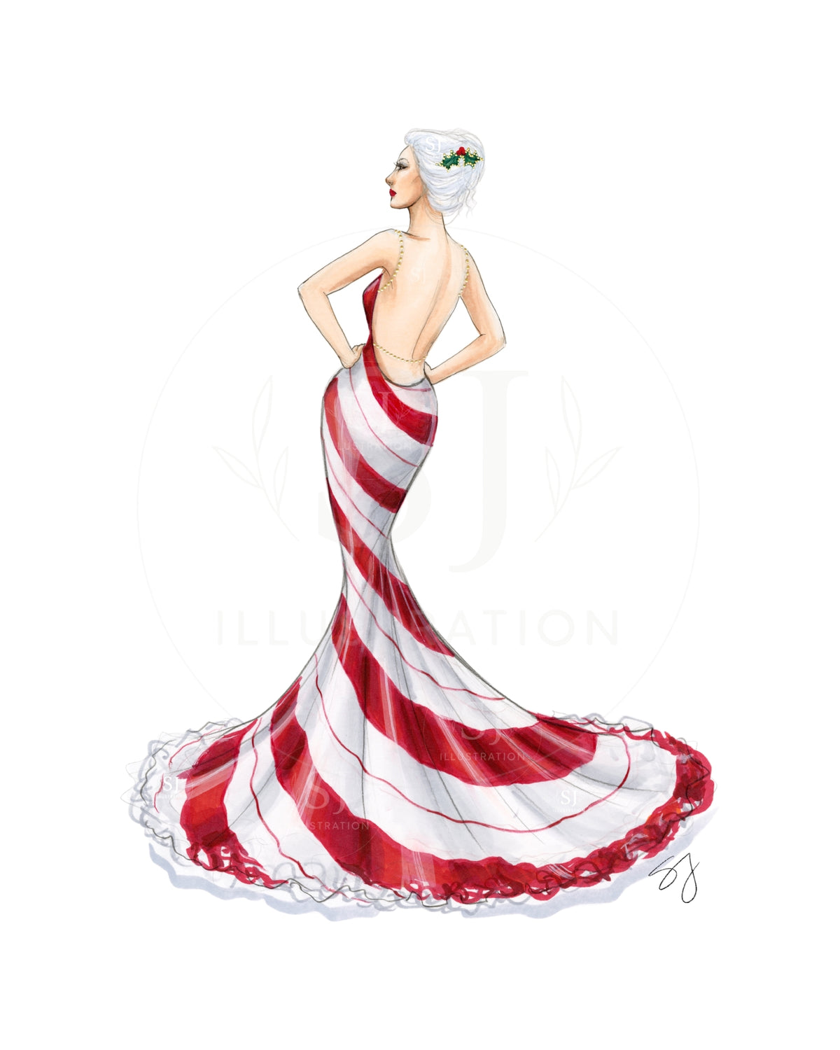 Peppermint Patty | Holiday Fashion Illustration (ART PRINT)