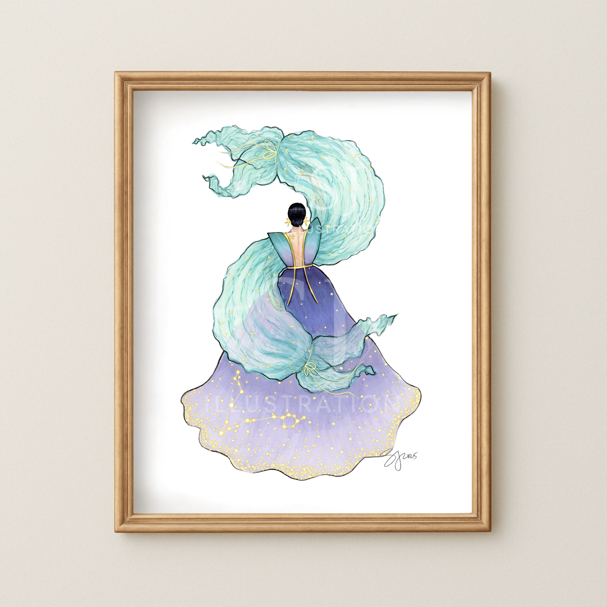 Pisces (series 1) | Zodiac Fashion Illustration (ART PRINT)