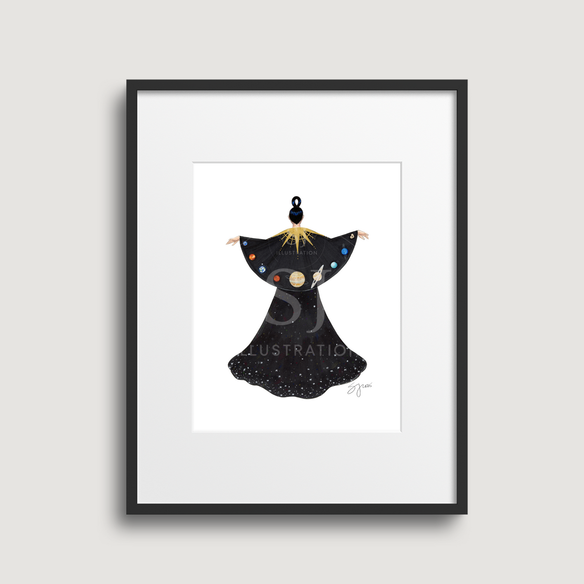 Planetary Alignment | Cosmic Fashion Illustration (EMBELLISHED PRINT)
