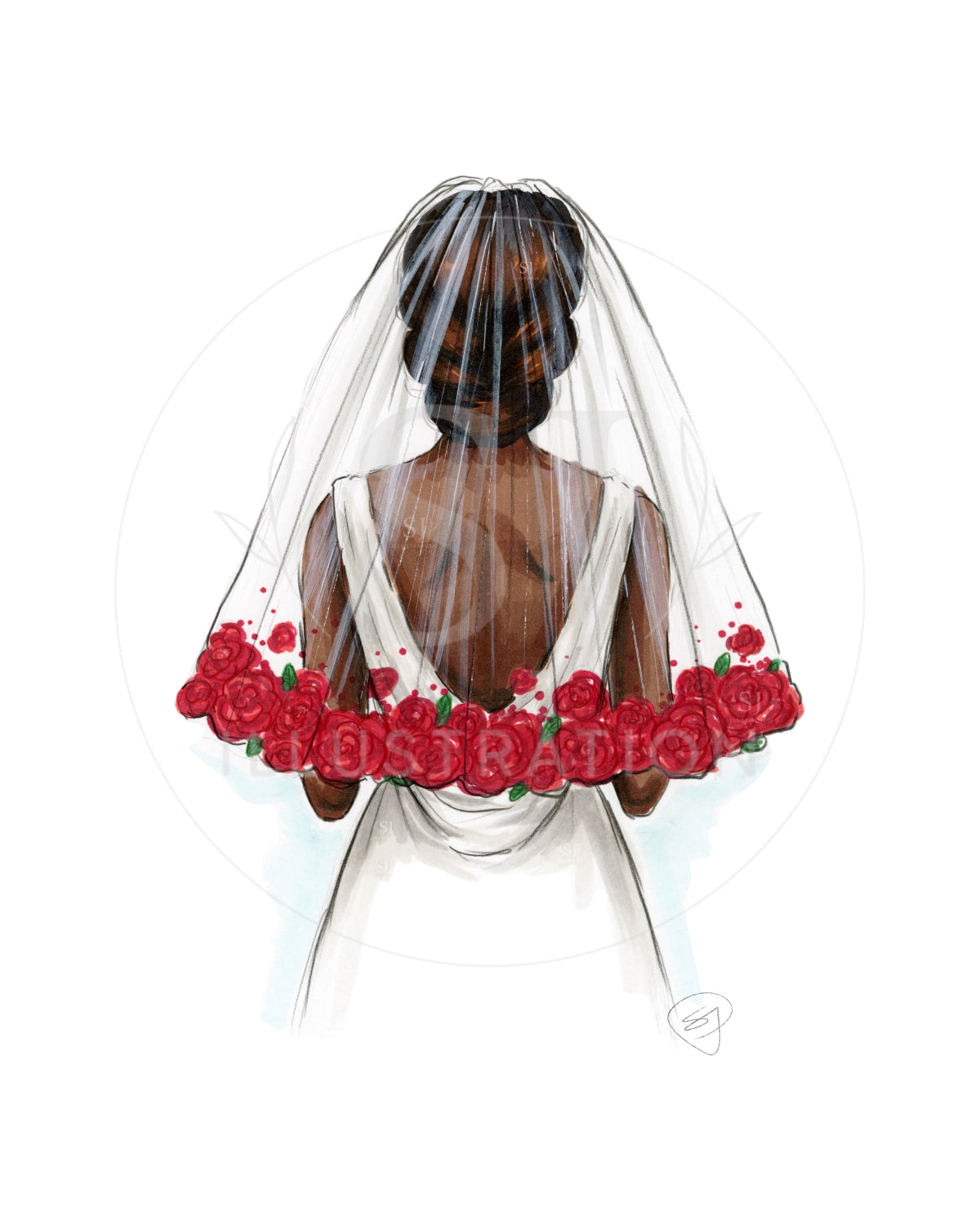 Rose Veil | Bridal Fashion Illustration (ART PRINT)