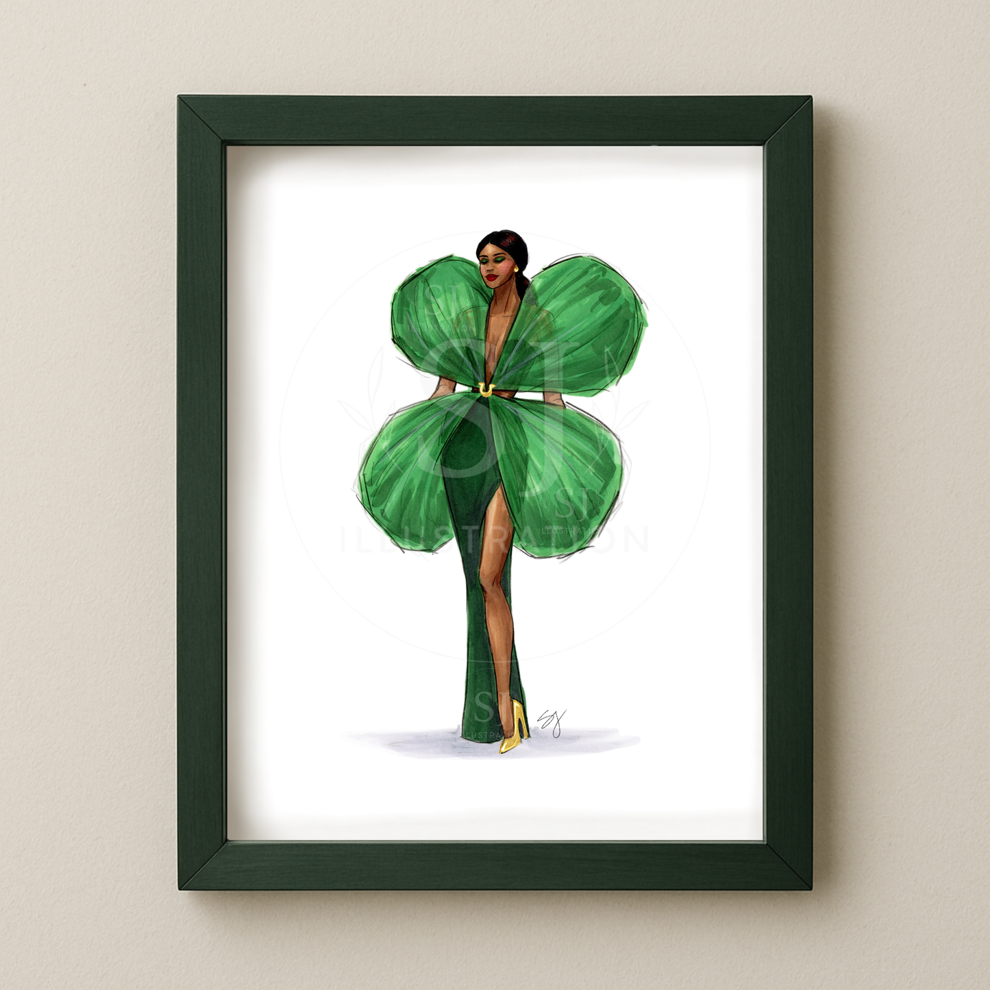 Shamrock Dress | Fun St. Patrick's Day Fashion Illustration (ART PRINT)