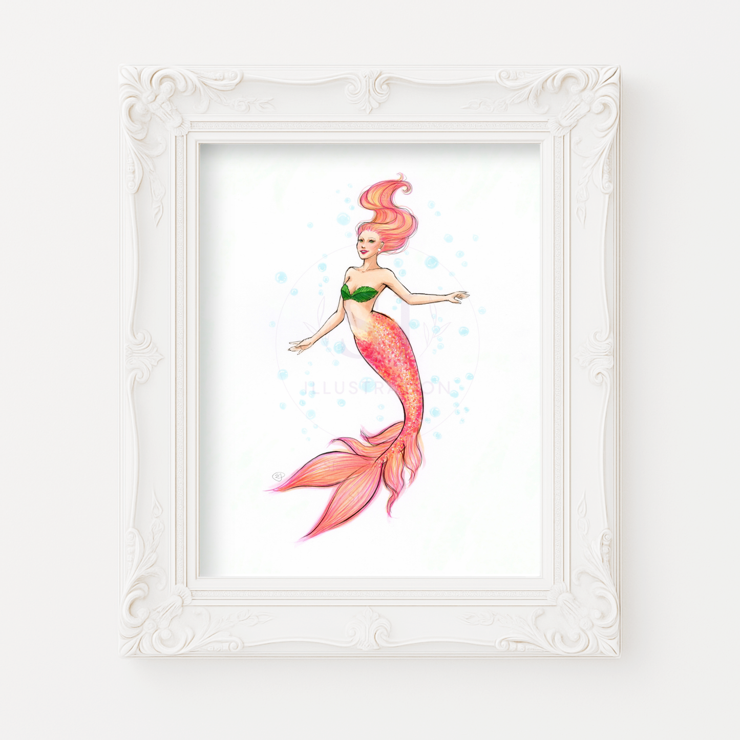 Sherbet Mermaid | Mermaid Illustration (PRINT)