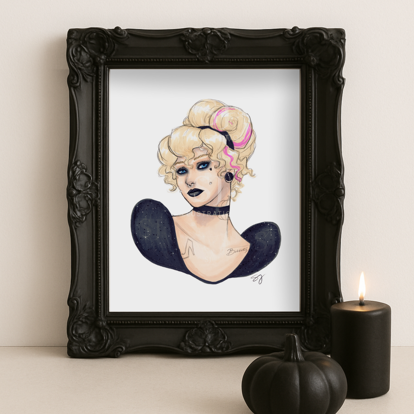 Spookarella | Halloween Fairytale Illustration (EMBELLISHED PRINT)