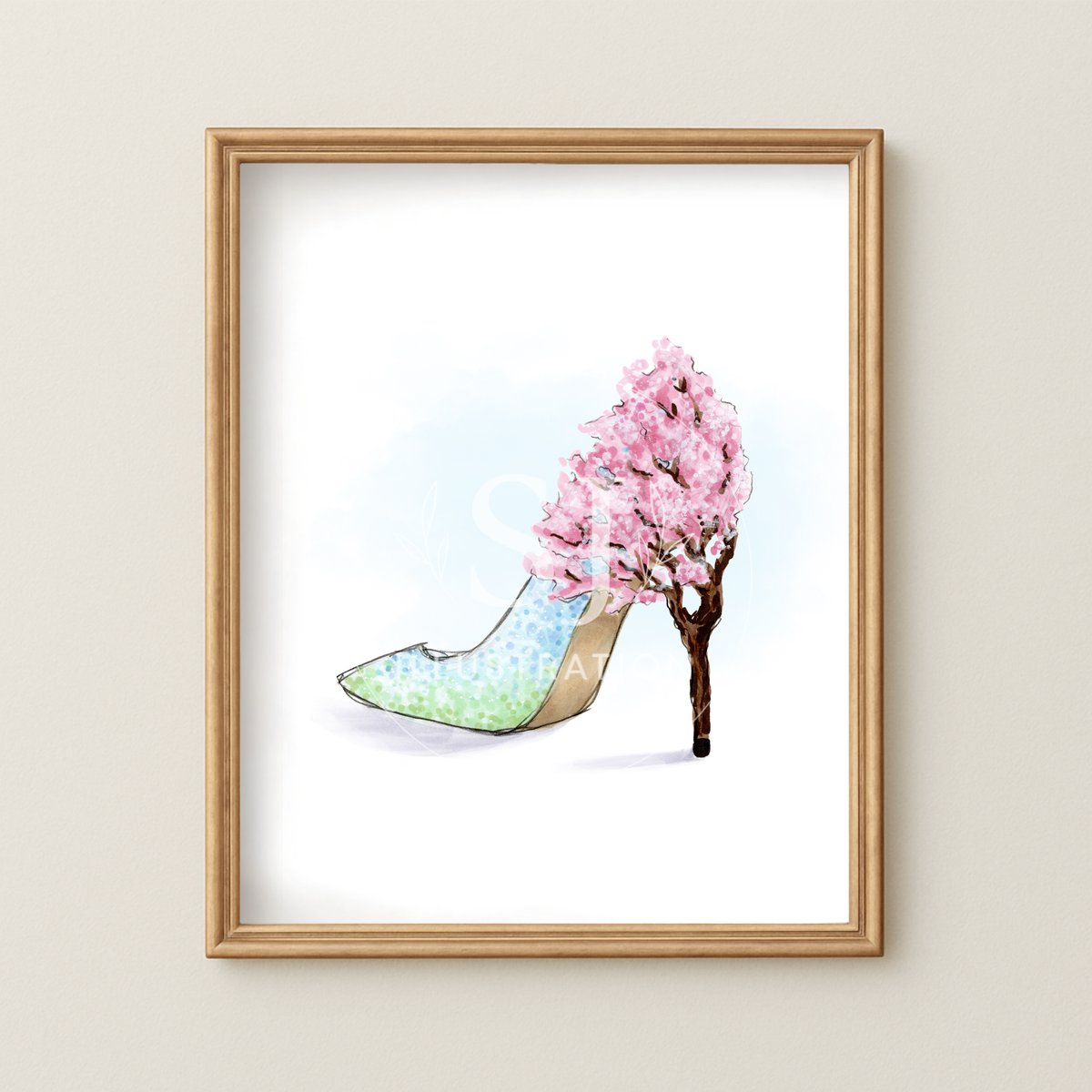 Step Into Spring (Cherry Blossom Heel) | Whimsical Stiletto Fashion Illustration (ART PRINT)