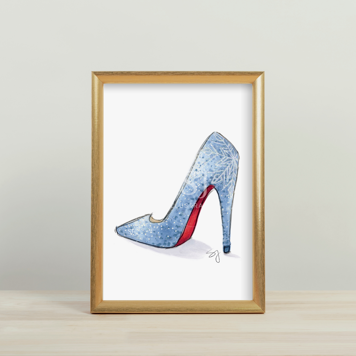 Step Into Winter | Winter Stiletto Fashion Illustration (EMBELLISHED PRINT)