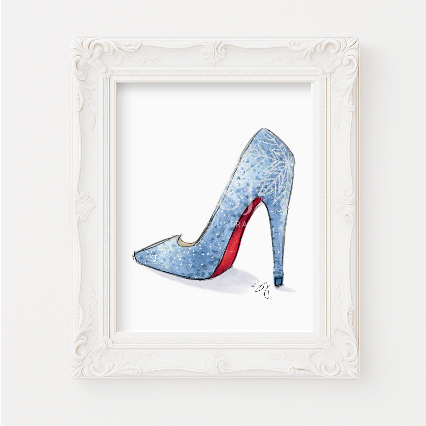 Step Into Winter | Fun Winter Stiletto Fashion Illustration (EMBELLISHED PRINT)