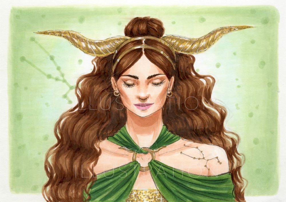 Taurus | Zodiac Fashion Illustration (ORIGINAL)
