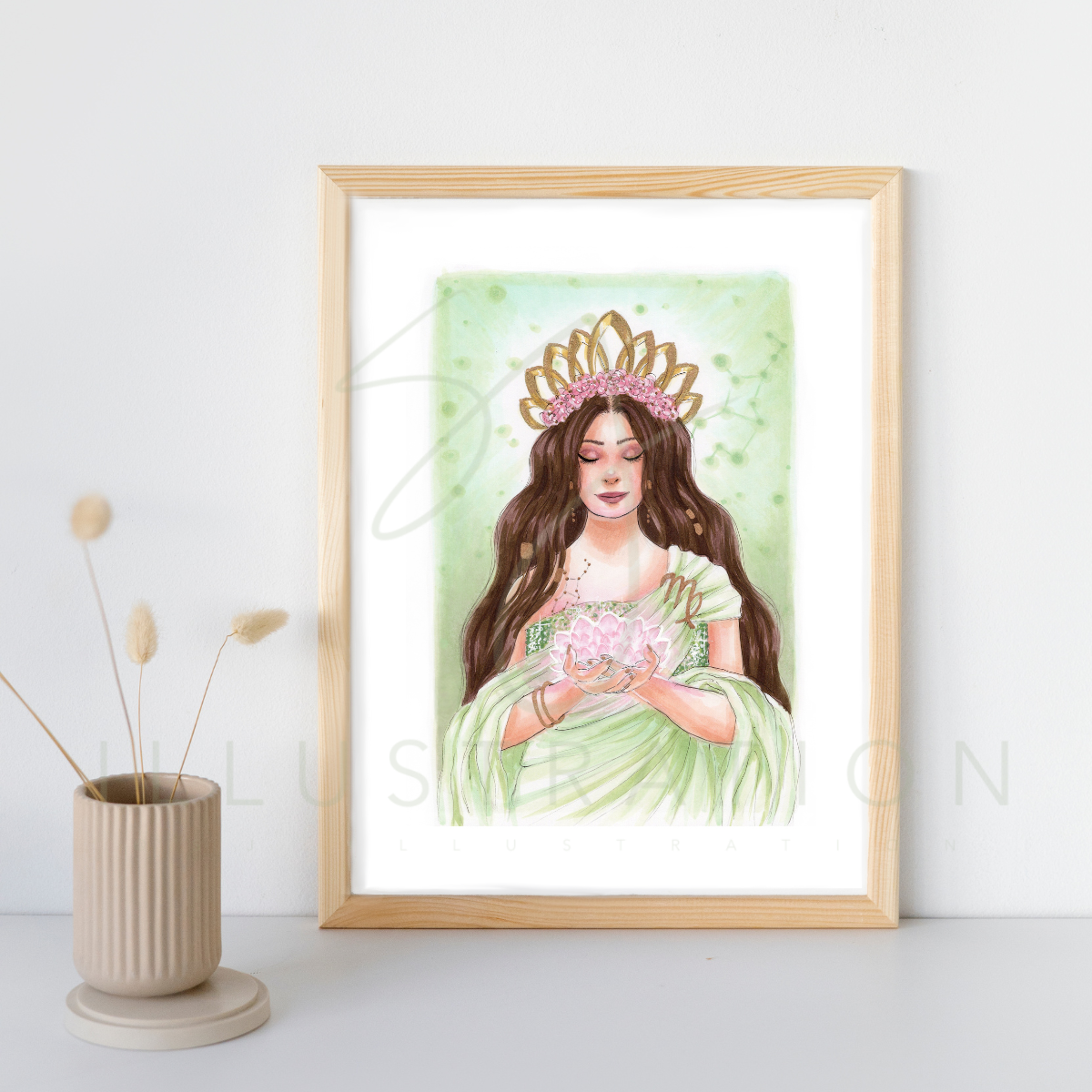 Virgo | Zodiac Fashion Illustration (EMBELLISHED PRINT)