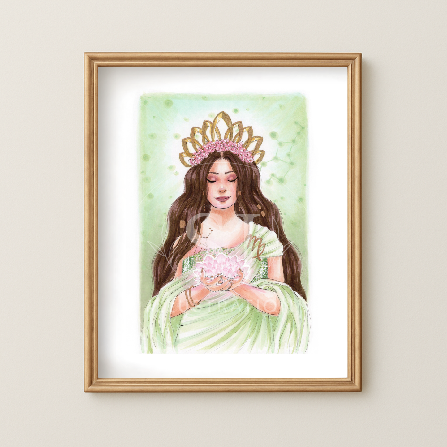 Virgo | Zodiac Fashion Illustration (EMBELLISHED PRINT)