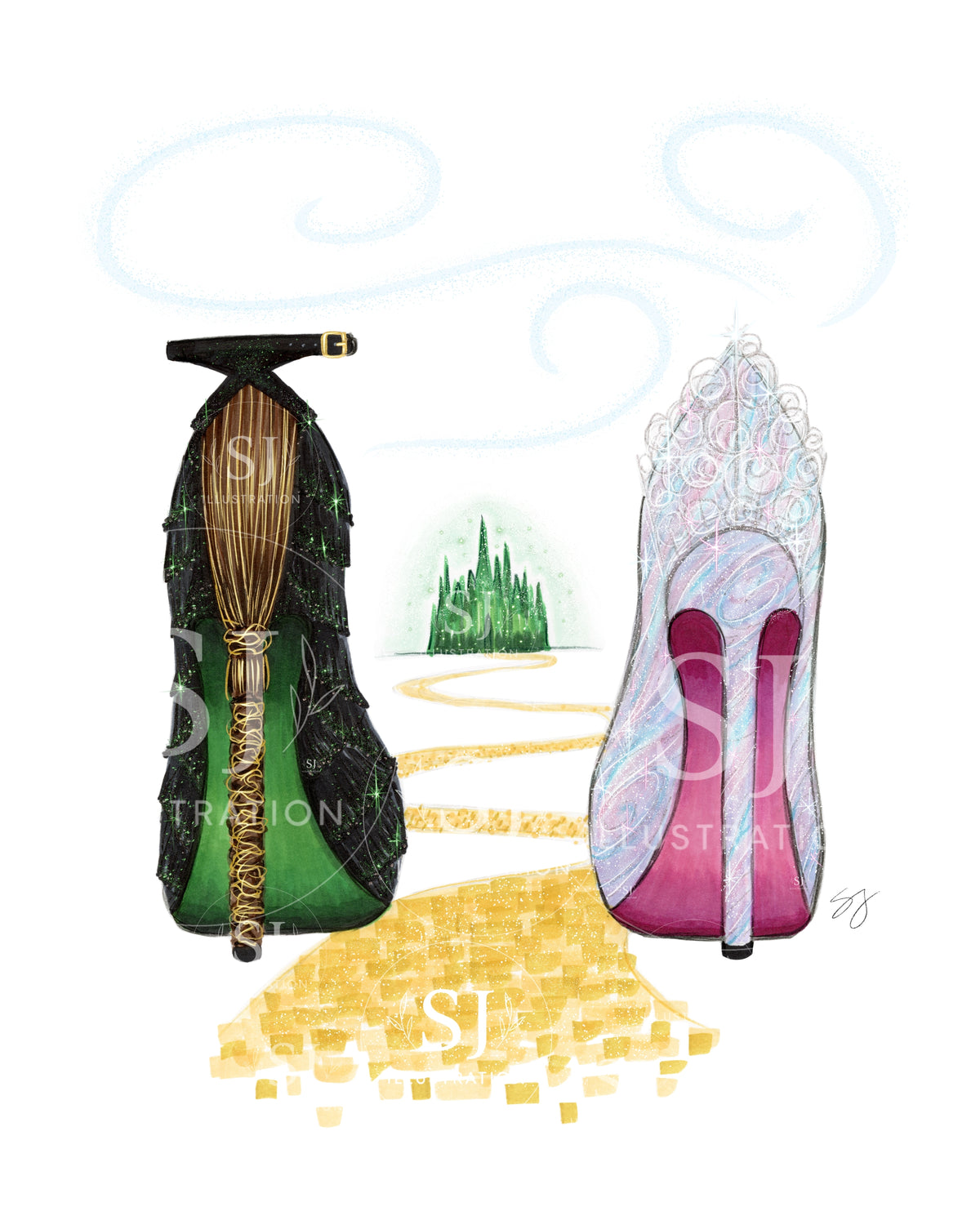 A Wickedly Good Pair | Musical Inspired Stiletto Illustration (ART PRINT)