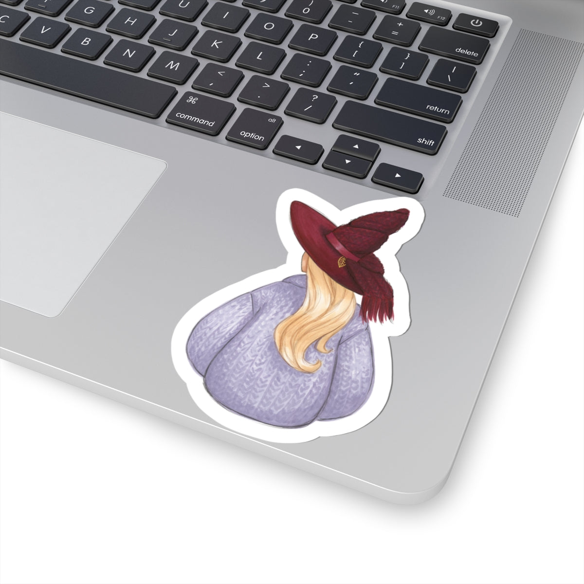 Brrrgundy Knit (Cozy Witch Series)  |  Fun Fall Fashion Illustration (STICKER)
