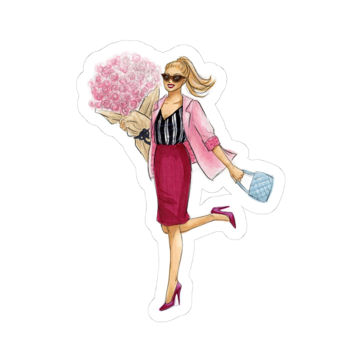 Bouquet Kind of Day  |  Spring Fashion Illustration (STICKER)