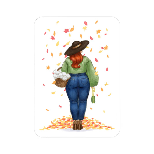 Changing Leaves  |  Curvy Fall Fashion Illustration (STICKER)