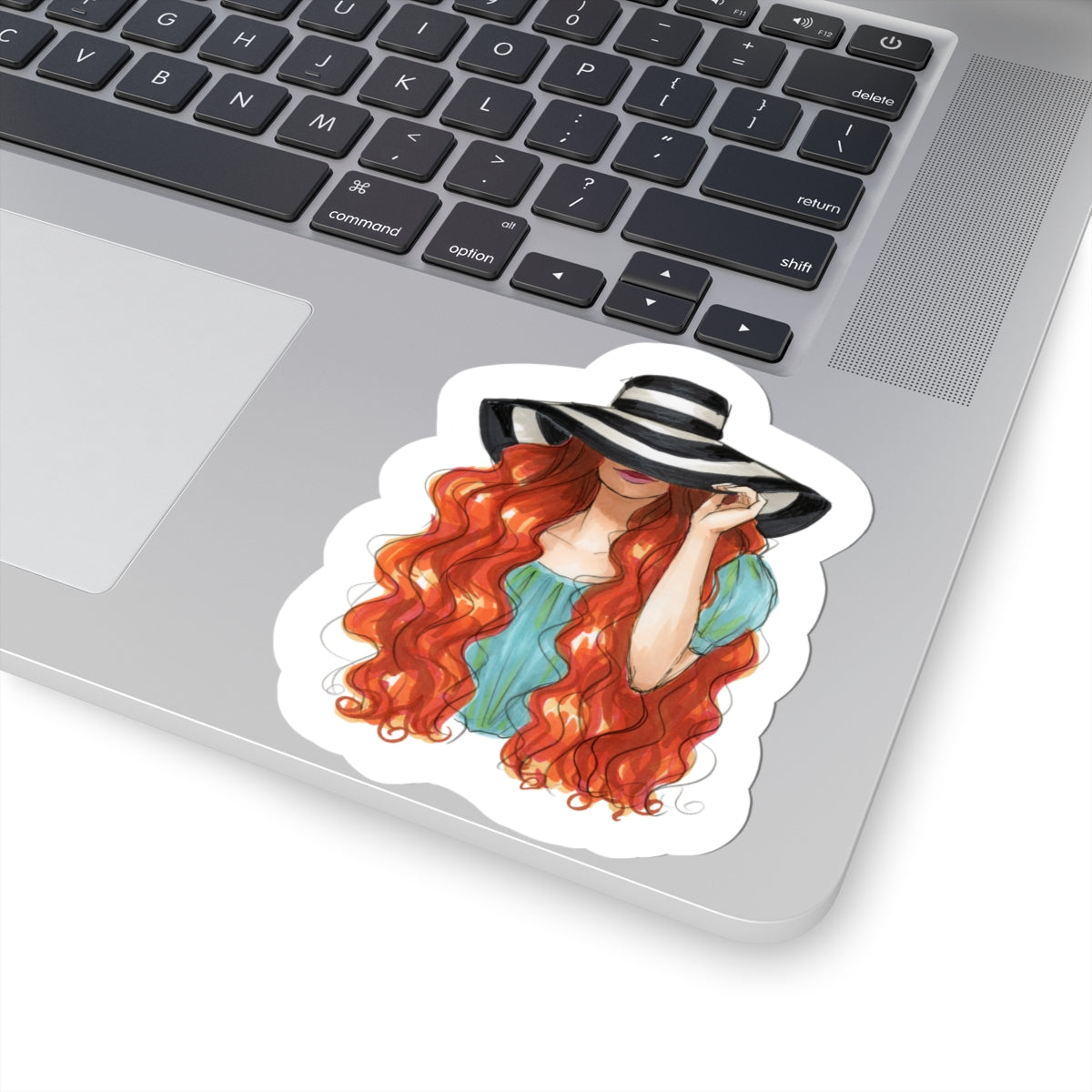 Striped Sun Hat  |  Fashion Illustration (Sticker)