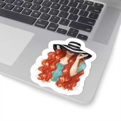 Striped Sun Hat  |  Fashion Illustration (Sticker)