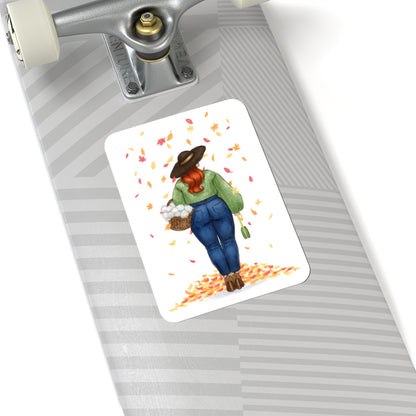 Changing Leaves  |  Curvy Fall Fashion Illustration (STICKER)