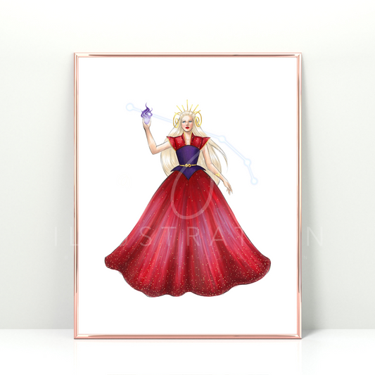 Aries (series 1)  |  Zodiac Fashion Illustration (ART PRINT)