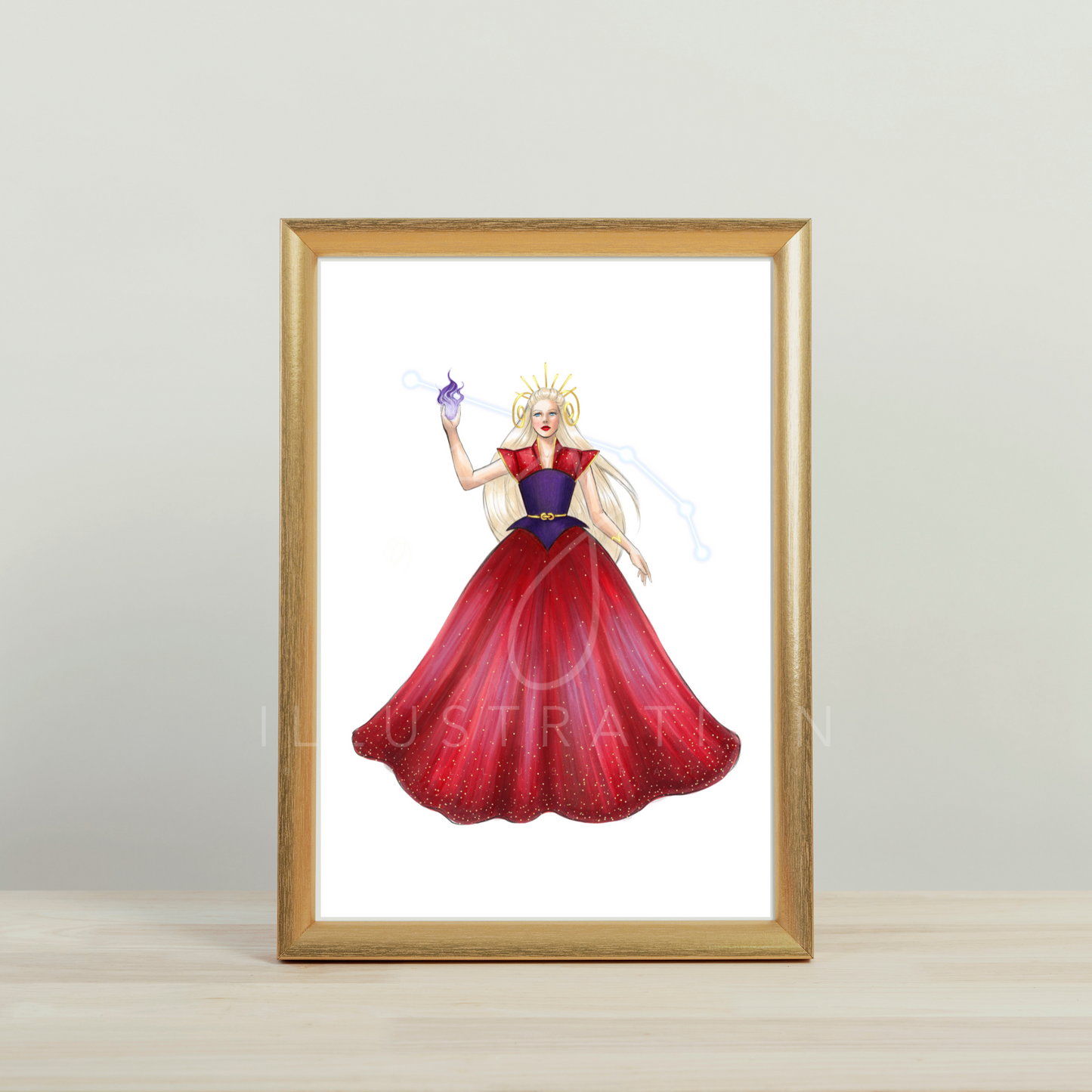 Aries (series 1)  |  Zodiac Fashion Illustration (ART PRINT)
